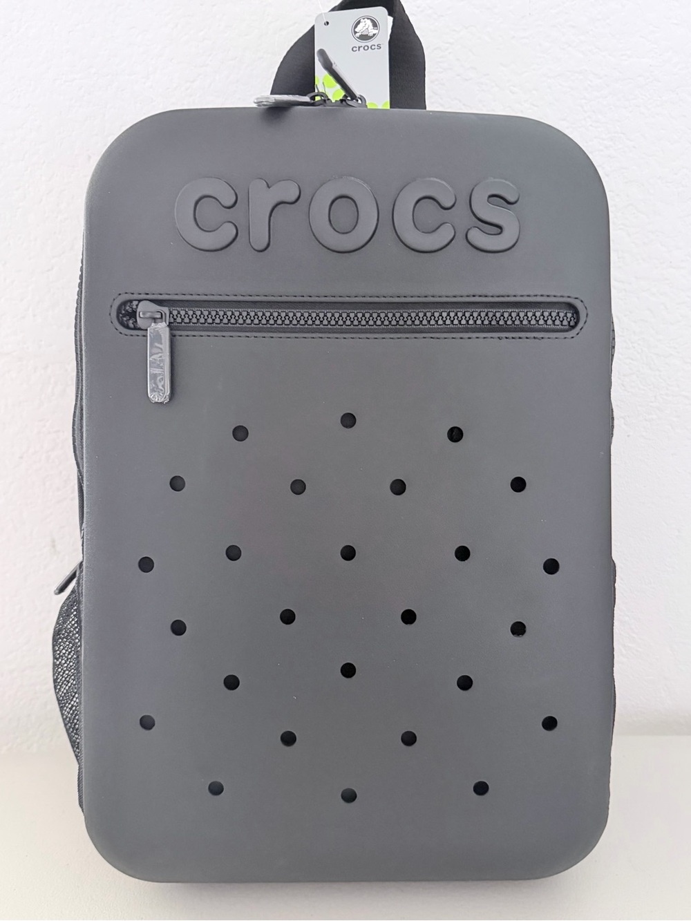 UNISEX CROCS Gray Sling Backpack with Perforated Front